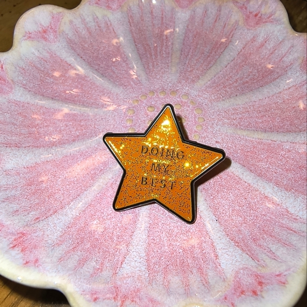 Gold sparkly star best enamel pin jewelry women's decor bag fun silver